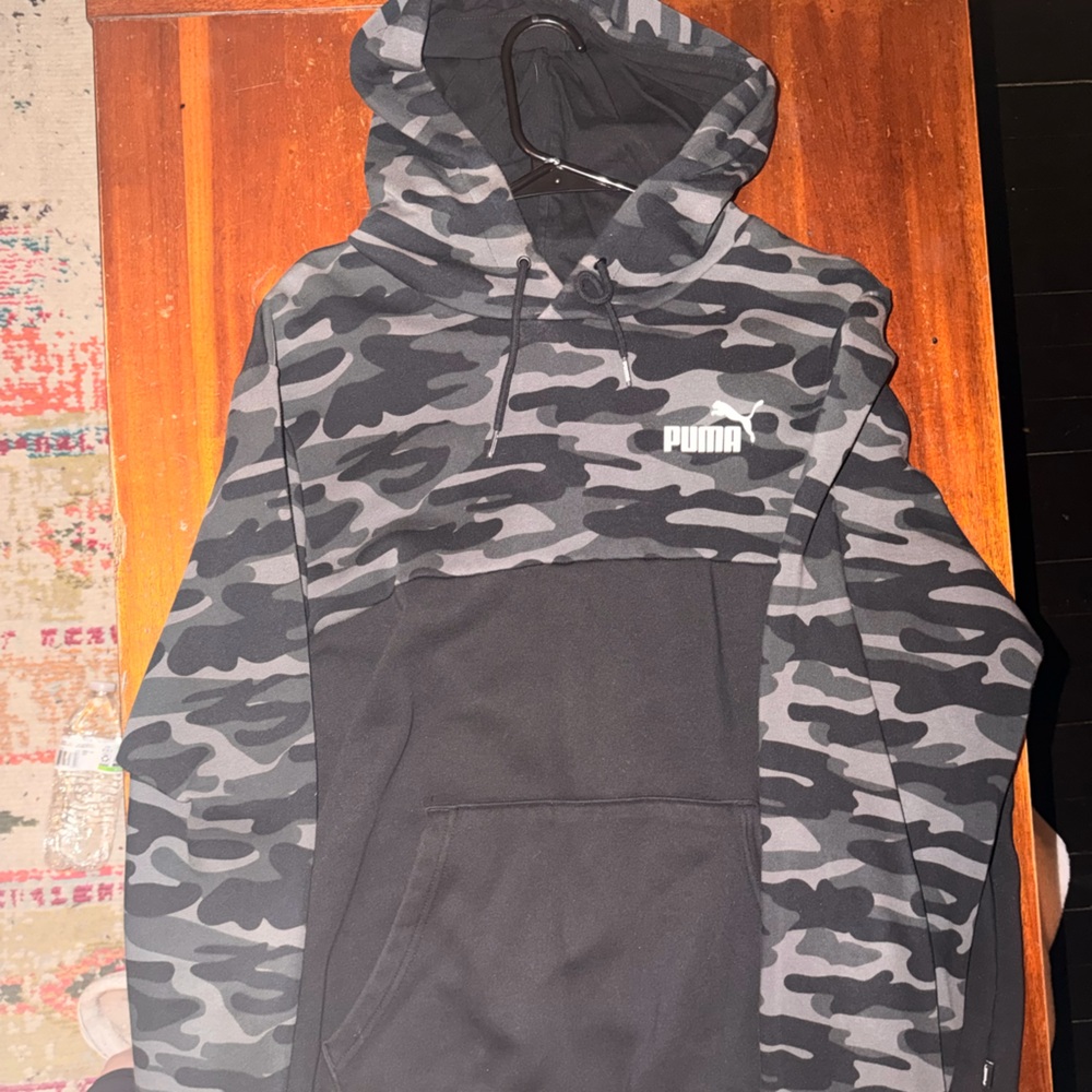 Puma Black and Gray Camo Hoodie